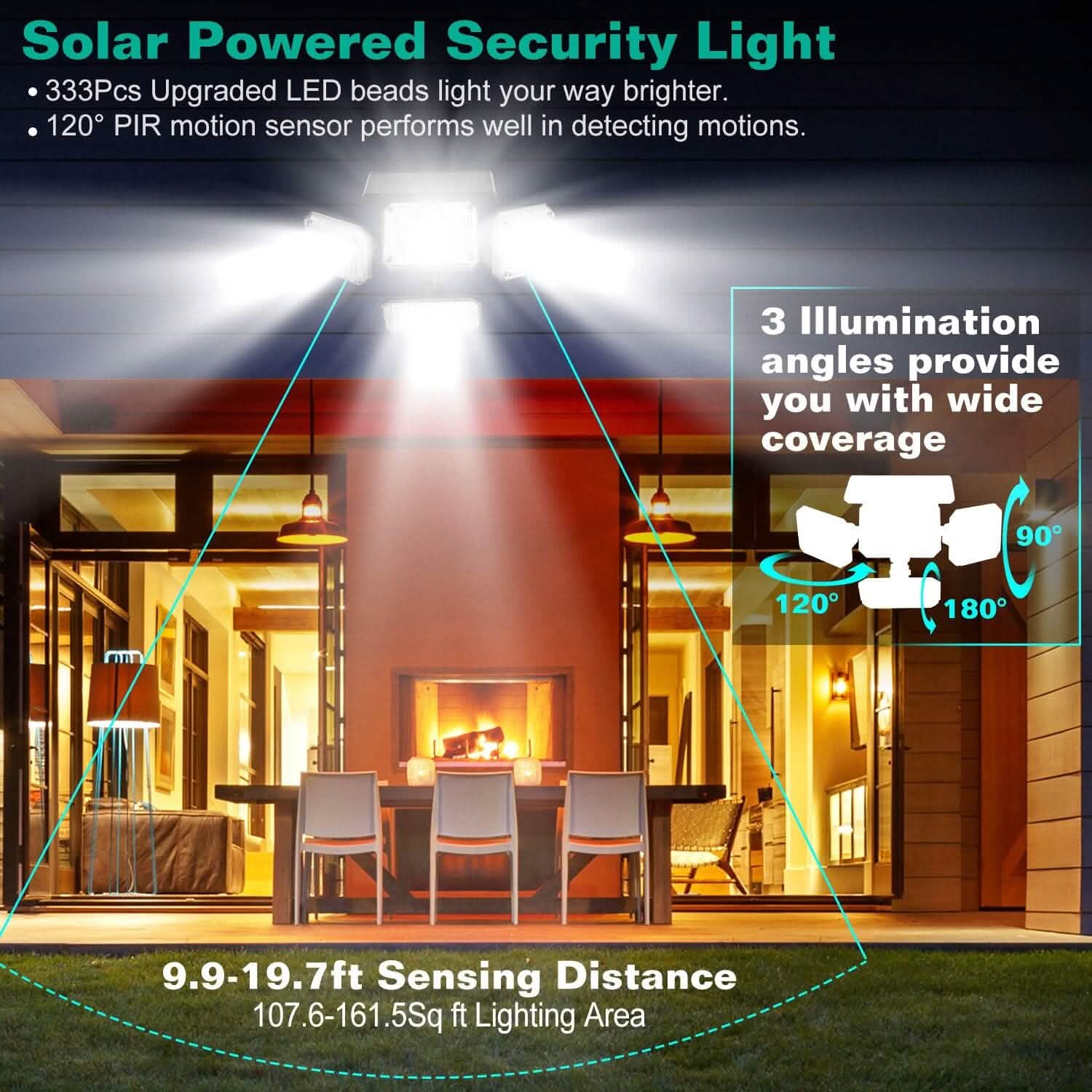 Solar Powered Wall Lights Outdoor Motion Sensor Lamps by DailySale
