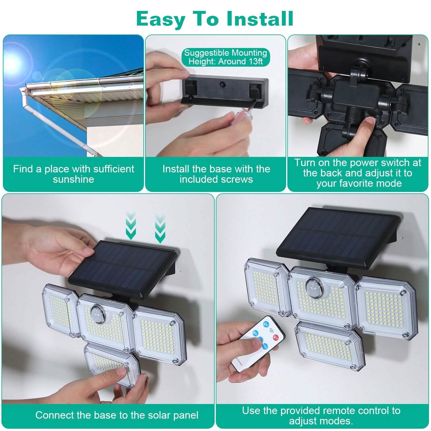 Solar Powered Wall Lights Outdoor Motion Sensor Lamps by DailySale