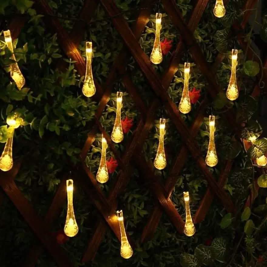 Solar String Lights 20ft 30 LED Water Drop Solar String Fairy Waterproof Lights by DailySale