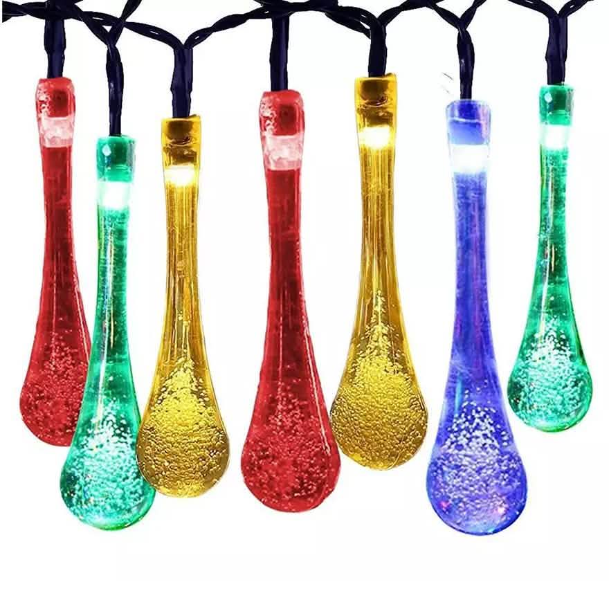 Solar String Lights 20ft 30 LED Water Drop Solar String Fairy Waterproof Lights by DailySale