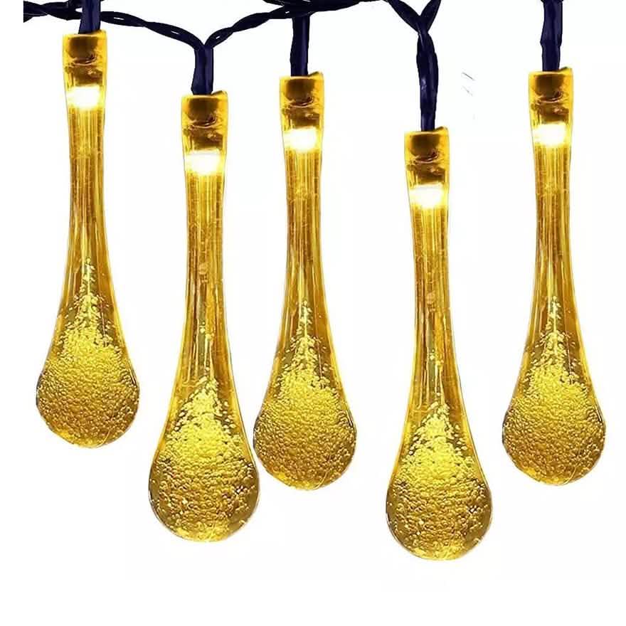 Solar String Lights 20ft 30 LED Water Drop Solar String Fairy Waterproof Lights by DailySale