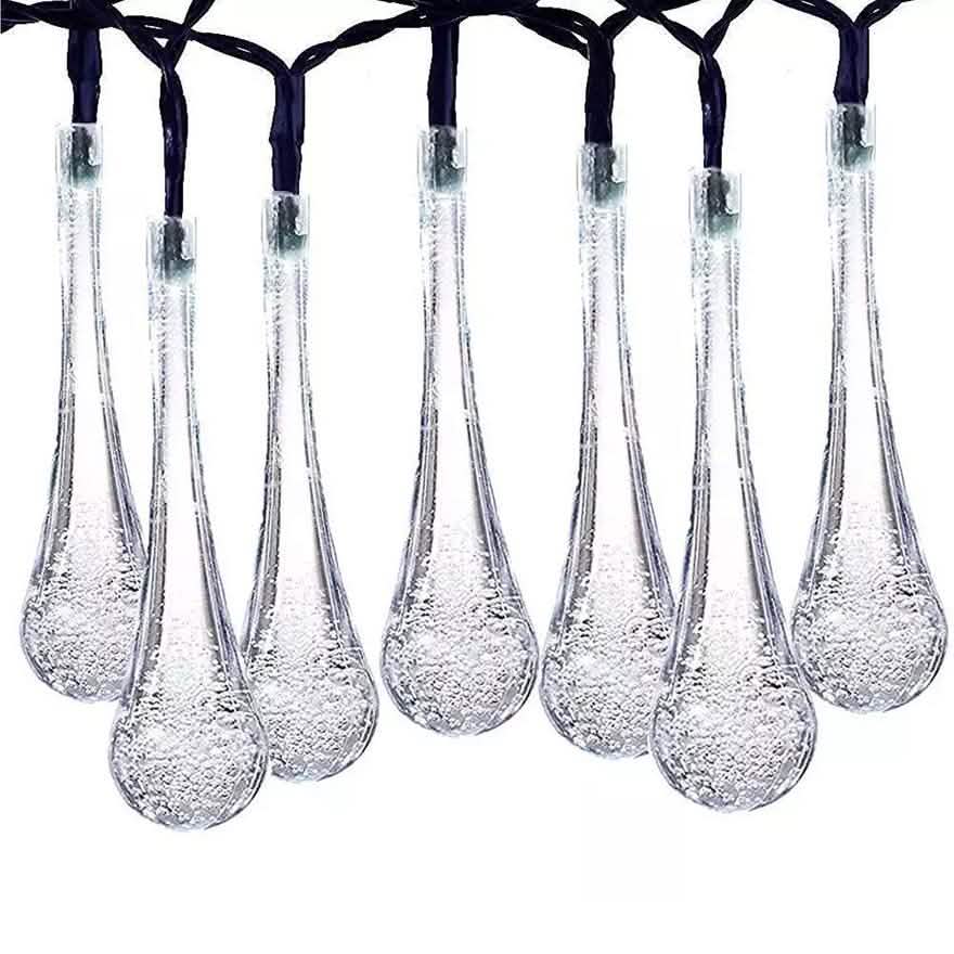 Solar String Lights 20ft 30 LED Water Drop Solar String Fairy Waterproof Lights by DailySale