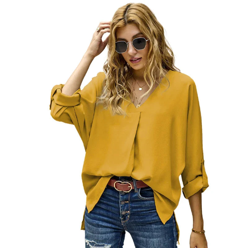 Solid Color Loose Pullover Shirt - # WOAA21510021-PRG by Yo KIDZ LLC