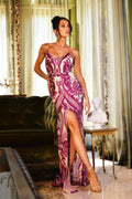 Spaghetti Strap Art Deco Sequins Maxi Dress by Tigbul's Variety Fashion Shop
