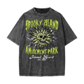 Spooky Island Amusement Park Snow Washed T-Shirt by Goth Cloth Co.
