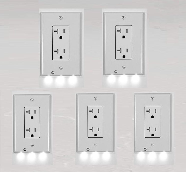 Outlet Cover with Built-In LED Night Light - 2 Styles by Infinite Basics