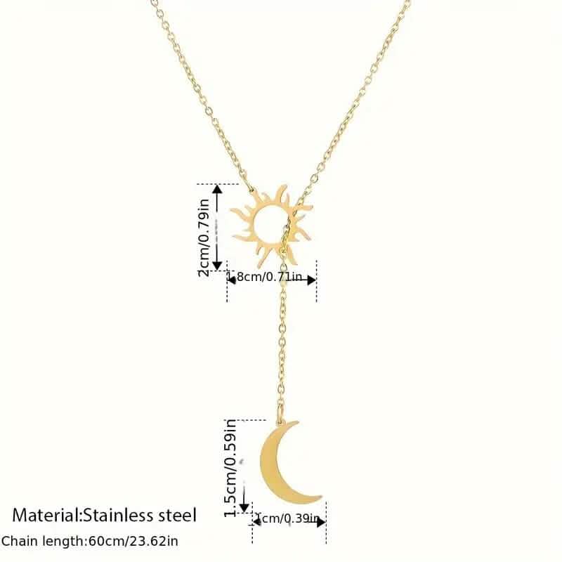 Stainless Steel Sun Totem and Moon Necklace by DailySale