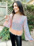 Starla Sequin & Feather Party Top by Girl Code Couture