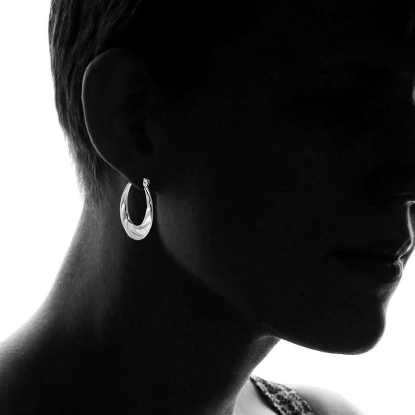 Sterling Silver Classic Shrimp Hoop Earrings By Paolo Fortelini by DailySale