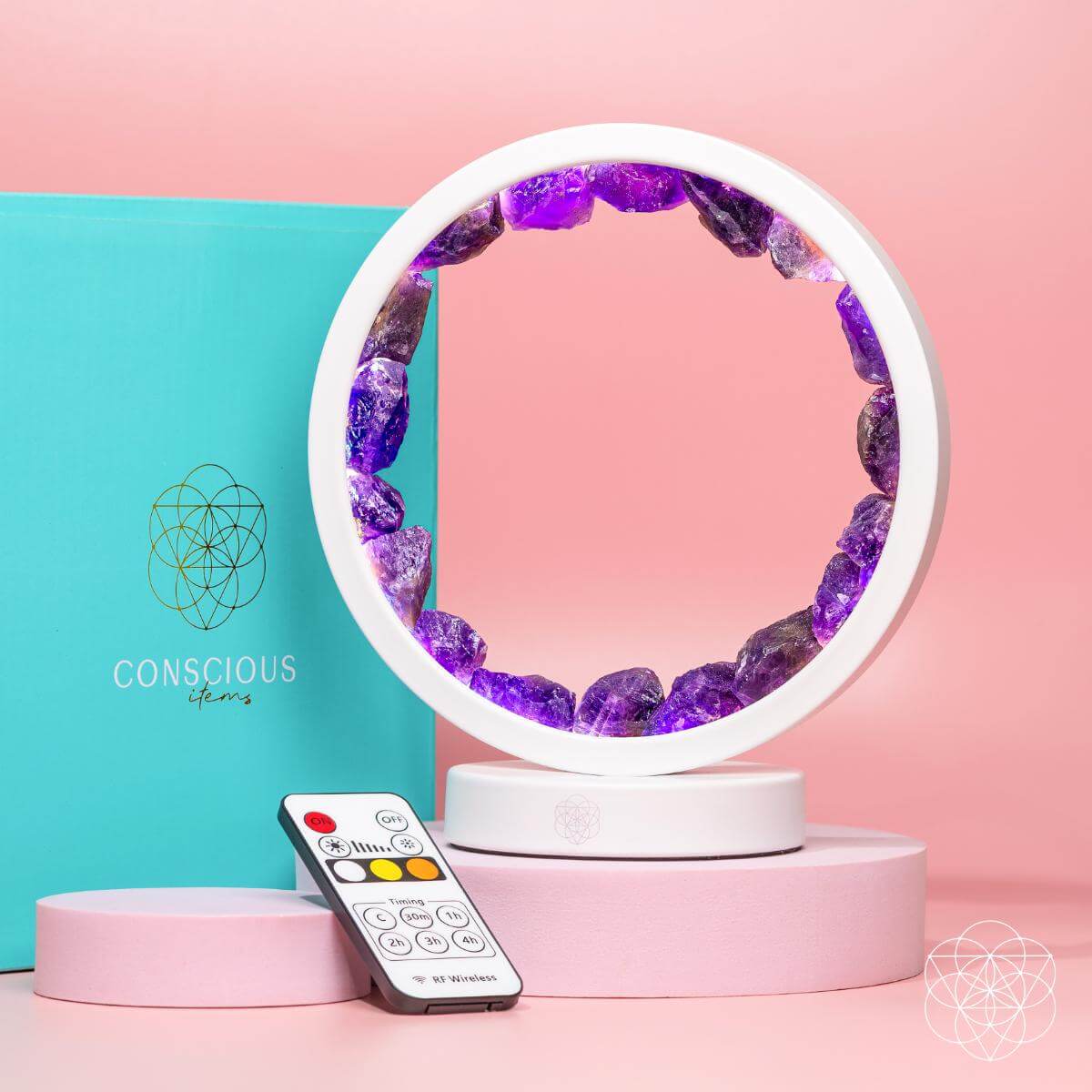 Stress Less, Sleep More – Amethyst Healing Lamp by Conscious Items