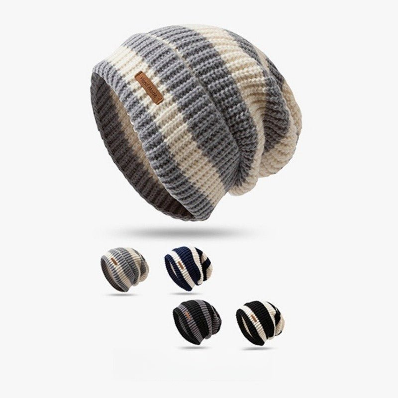 Striped Slouchy Beanie Hat(MAC305) by Mariam's Collection