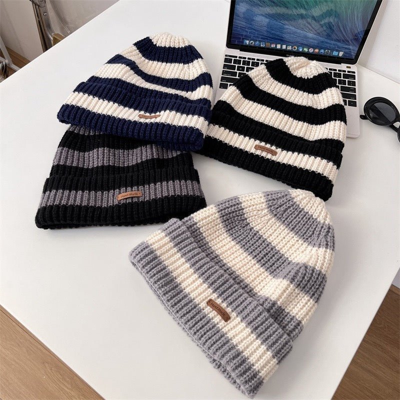 Striped Slouchy Beanie Hat(MAC305) by Mariam's Collection