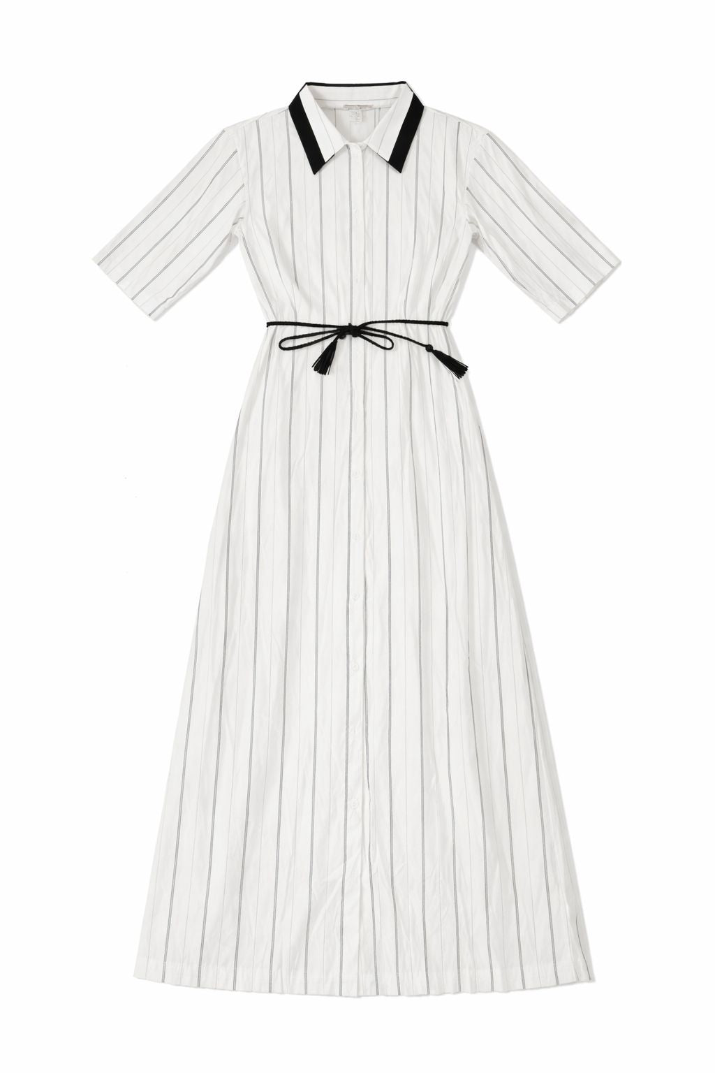 STRIPED SHIRT DRESS WITH BELT by profile-nyc