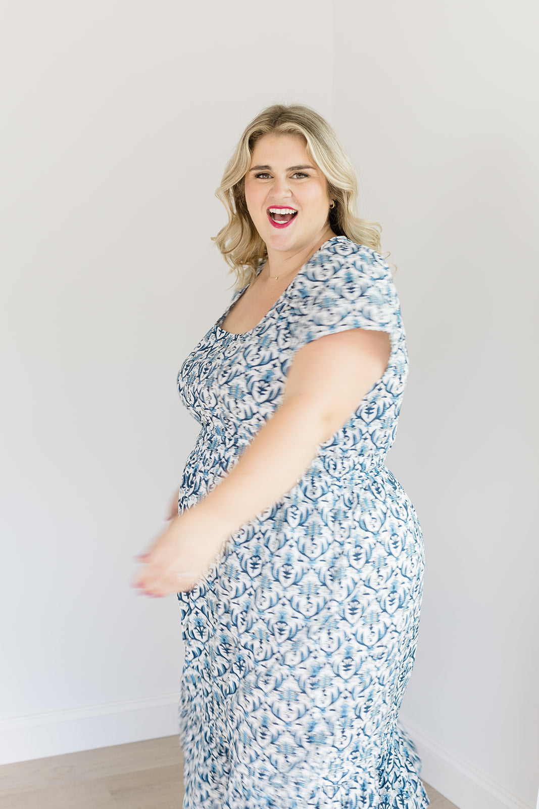 The Allison Dress in Navy Trellis - Final Sale by Carla Kiley Collection
