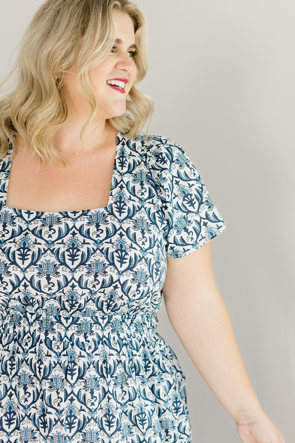 The Allison Dress in Navy Trellis - Final Sale by Carla Kiley Collection