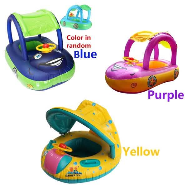 Summer Steering Wheel Sunshade Swim Ring Car Inflatable Baby Float Seat Boat by DailySale