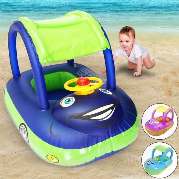 Summer Steering Wheel Sunshade Swim Ring Car Inflatable Baby Float Seat Boat by DailySale