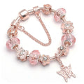 Swarovski Crystal Murano Butterfly Bracelet in 14K Rose Gold by DailySale