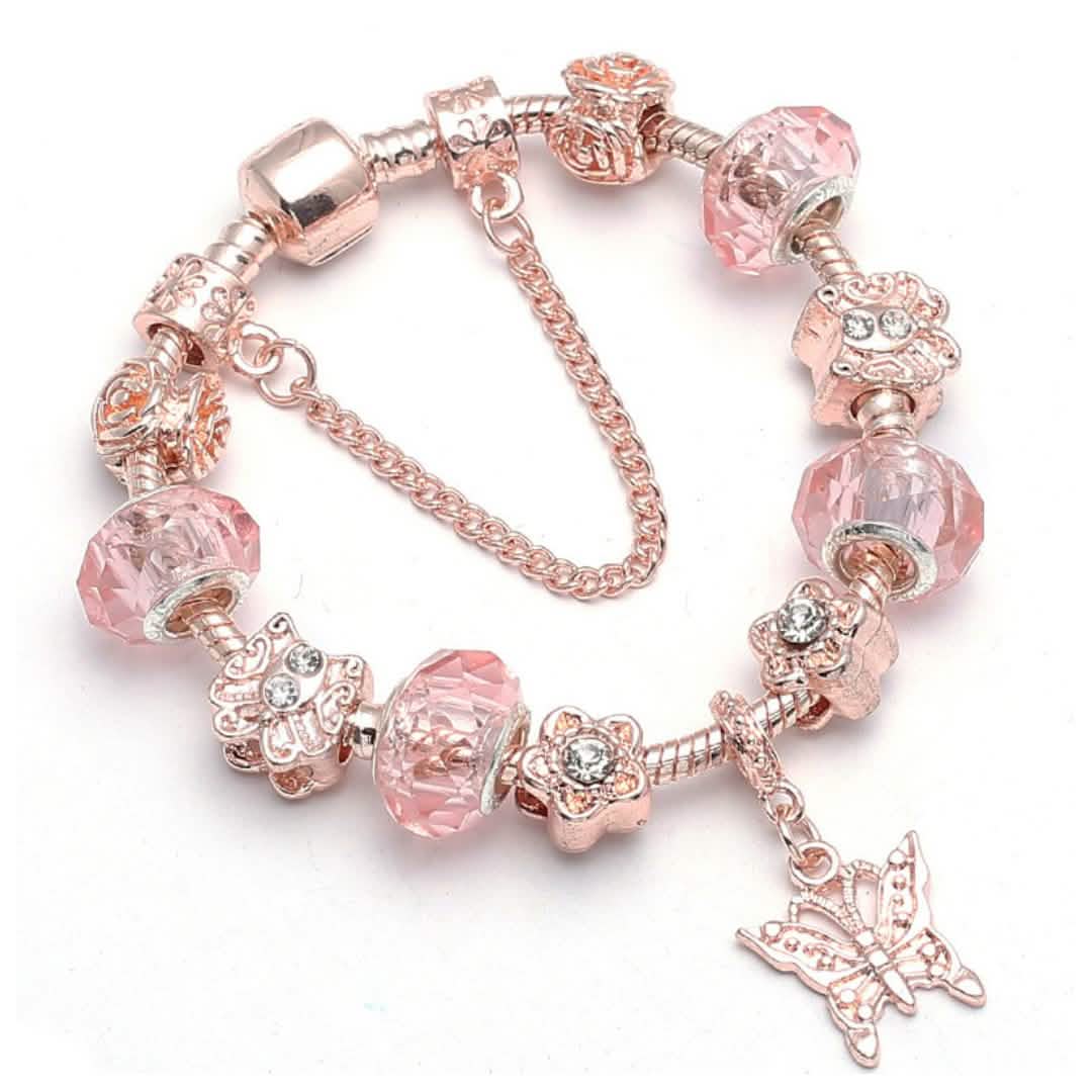 Swarovski Crystal Murano Butterfly Bracelet in 14K Rose Gold by DailySale