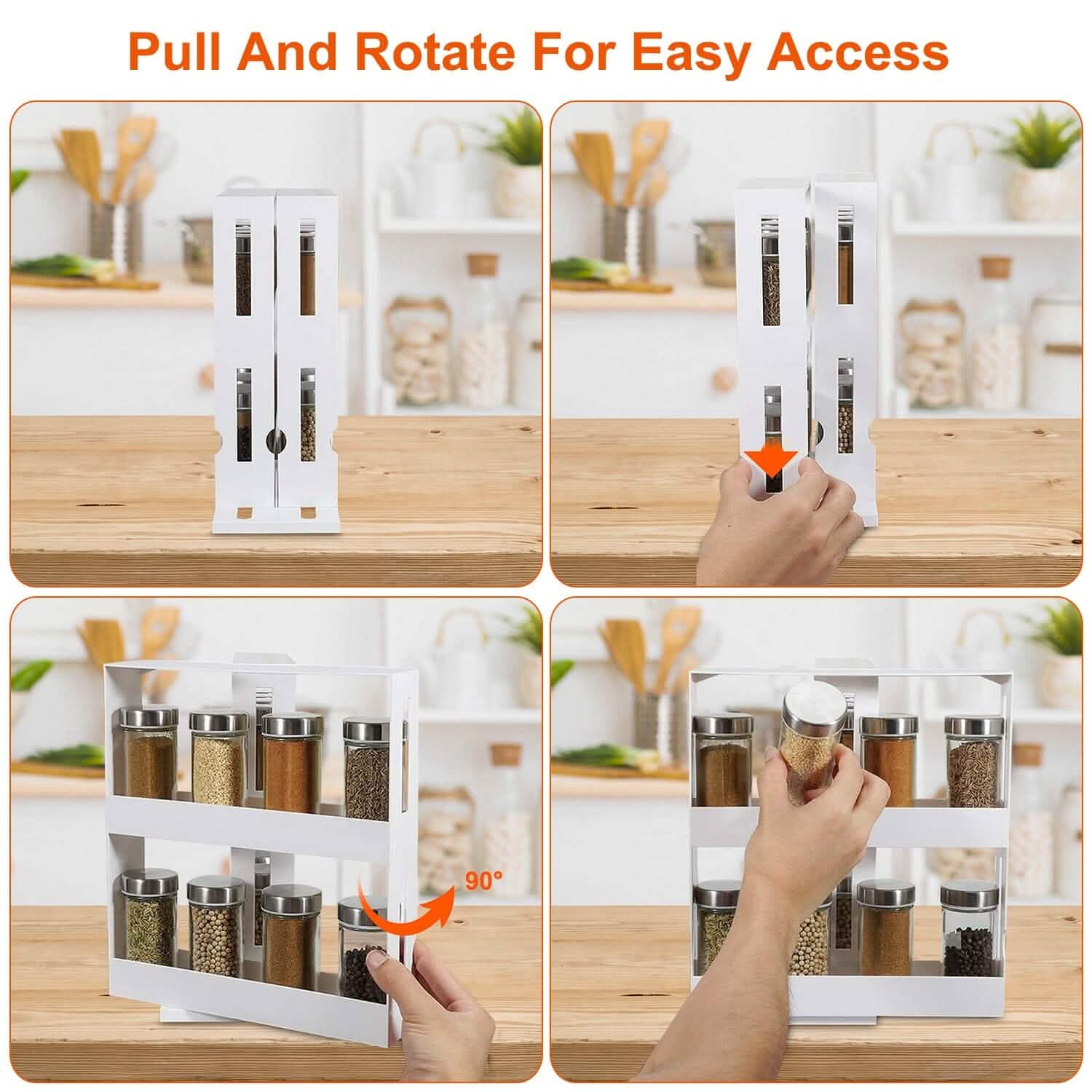 Swivel Cabinet Organizer Revolving Kitchen Rack Spice Organizer by DailySale