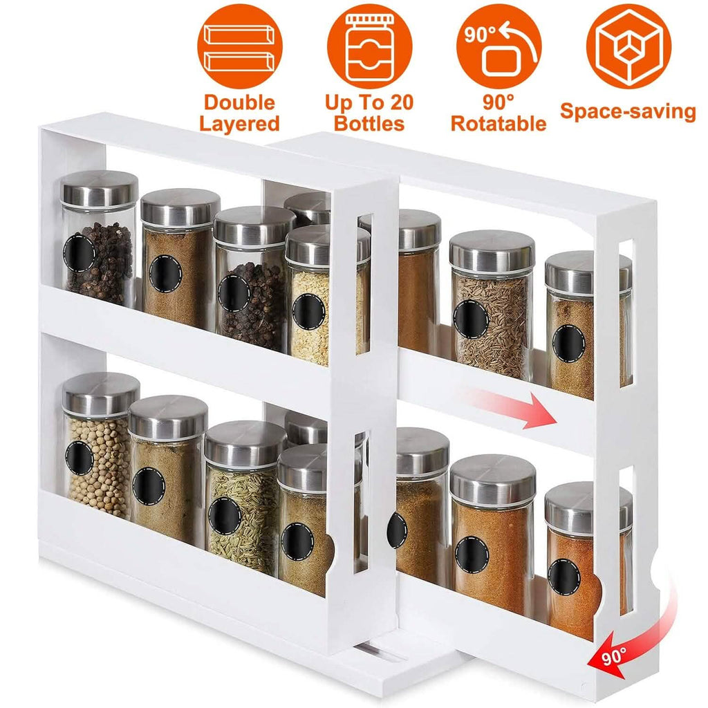 Swivel Cabinet Organizer Revolving Kitchen Rack Spice Organizer by DailySale