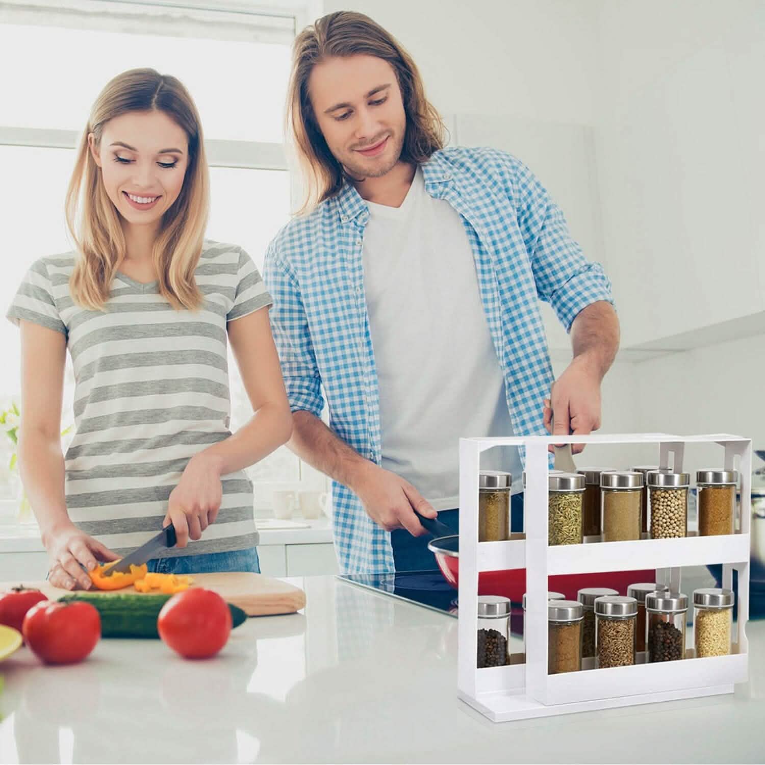 Swivel Cabinet Organizer Revolving Kitchen Rack Spice Organizer by DailySale