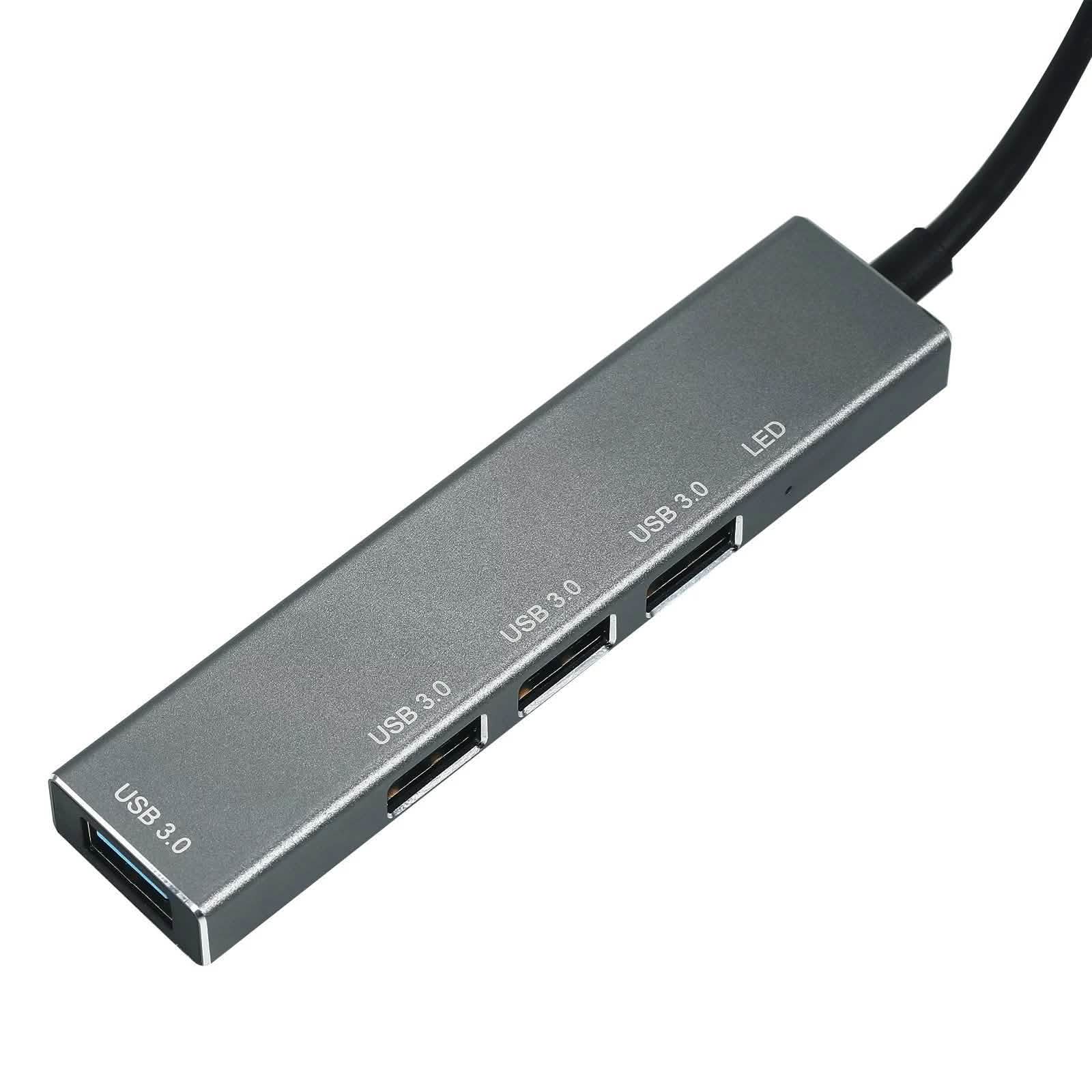 T304 4-in-1 Hub Type C to USB3.0*4 Intelligent USB Hub Multi-Port Adapter by DailySale