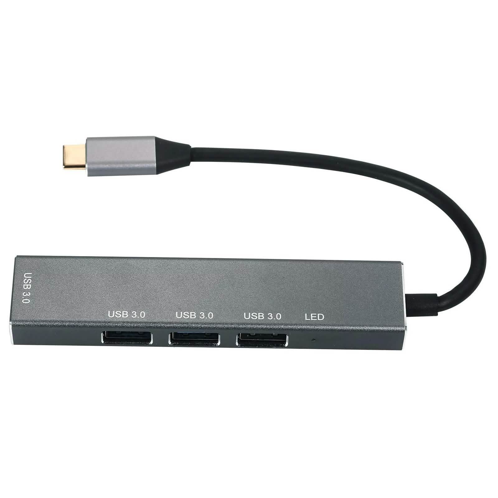 T304 4-in-1 Hub Type C to USB3.0*4 Intelligent USB Hub Multi-Port Adapter by DailySale