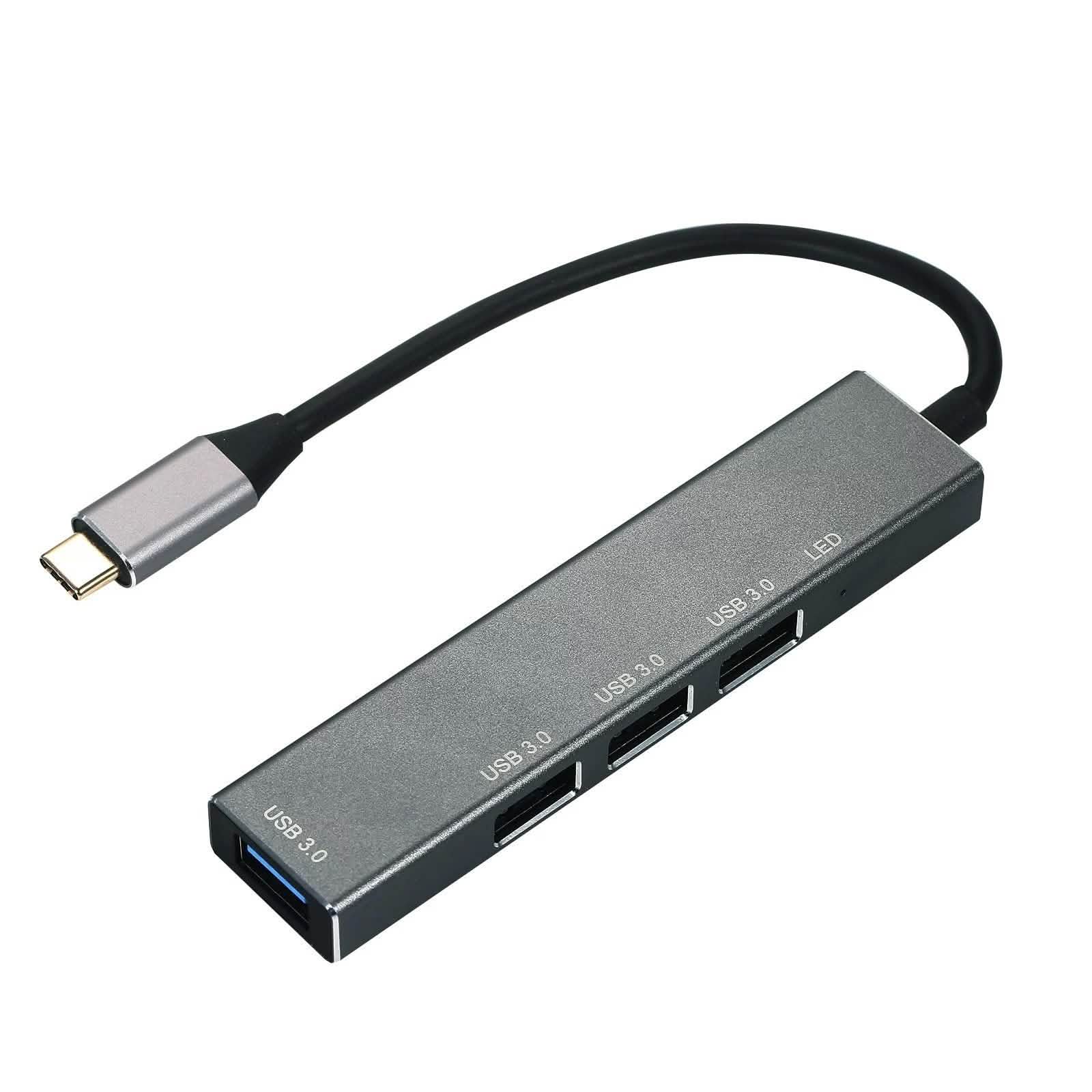T304 4-in-1 Hub Type C to USB3.0*4 Intelligent USB Hub Multi-Port Adapter by DailySale