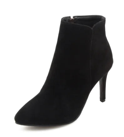 Women's Super High Heel Pointed Toe Ankle Boots by Trendy Attic Store01