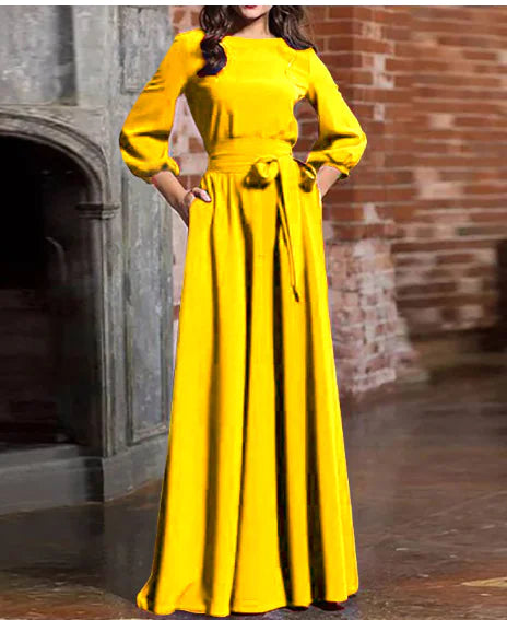 Women's Round Neck Long Dress by Trendy Attic Store01