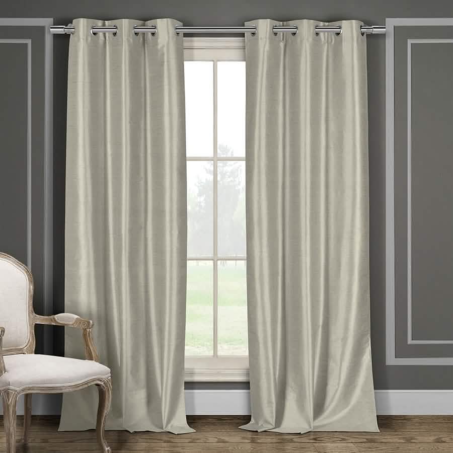 Heavy Faux-Silk Double-Layered Blackout Thermal Panel Pair - Assorted Colors by DailySale