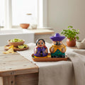 Hand-Painted Talavera Salt & Pepper Shakers | Couple on Tray by The Talavera Hub