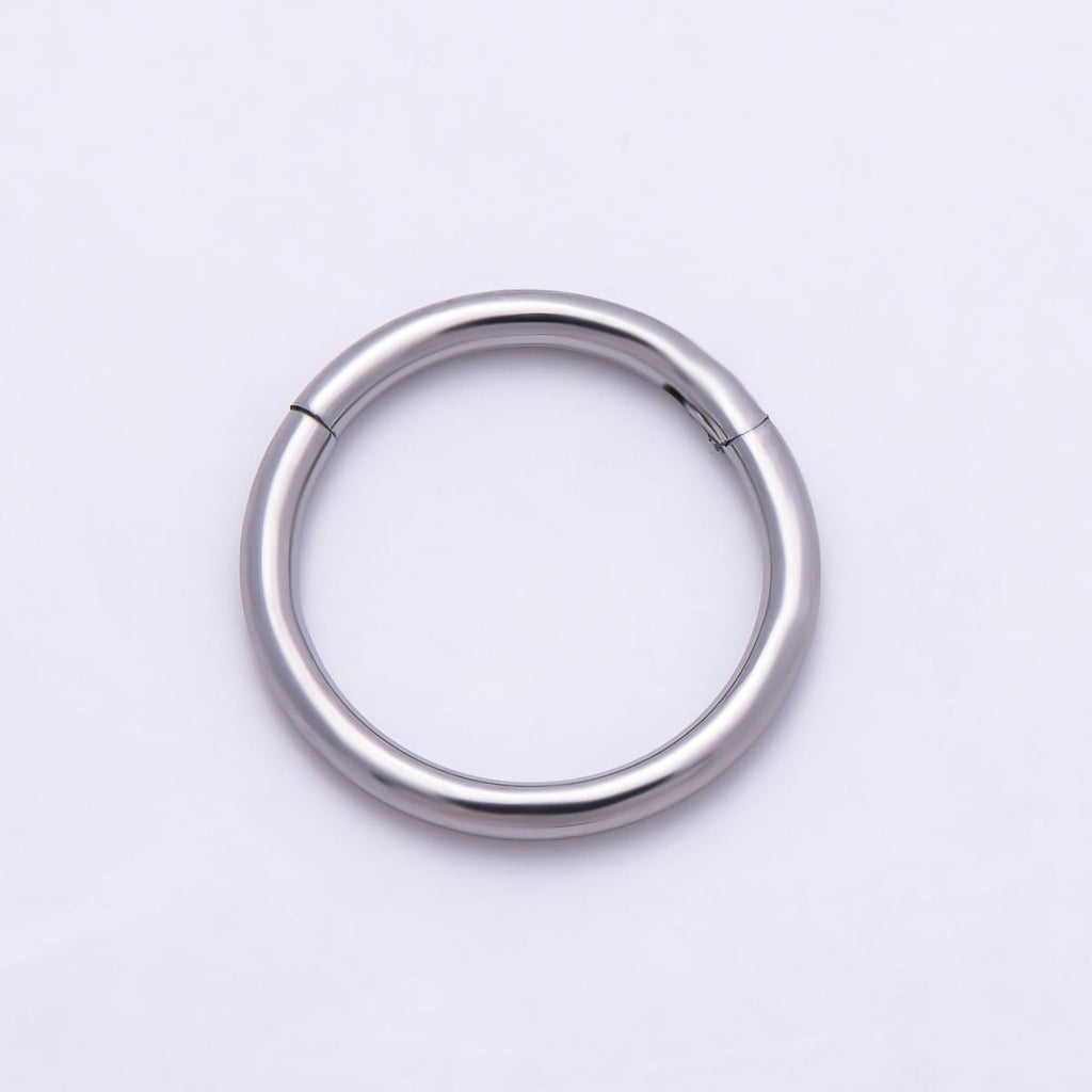 Titanium 10mm Silver Round Single Septum Cartilage Piercing Clicker | BJ-00245 by DLUXCA