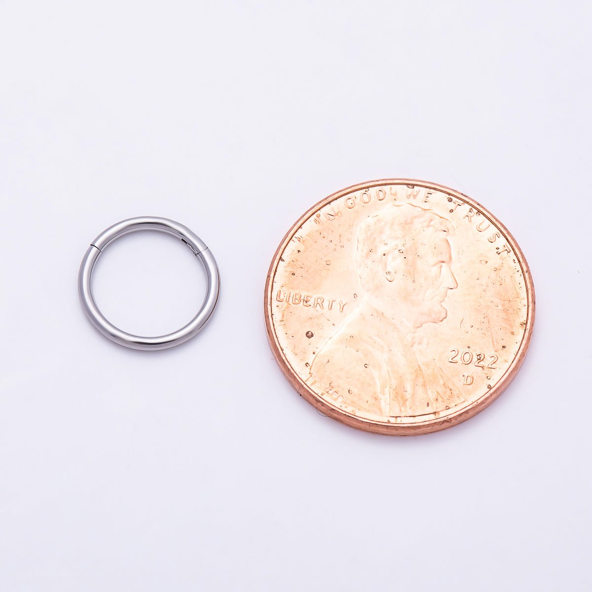 Titanium 10mm Silver Round Single Septum Cartilage Piercing Clicker | BJ-00245 by DLUXCA