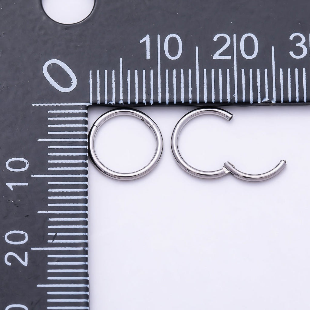 Titanium 10mm Silver Round Single Septum Cartilage Piercing Clicker | BJ-00245 by DLUXCA