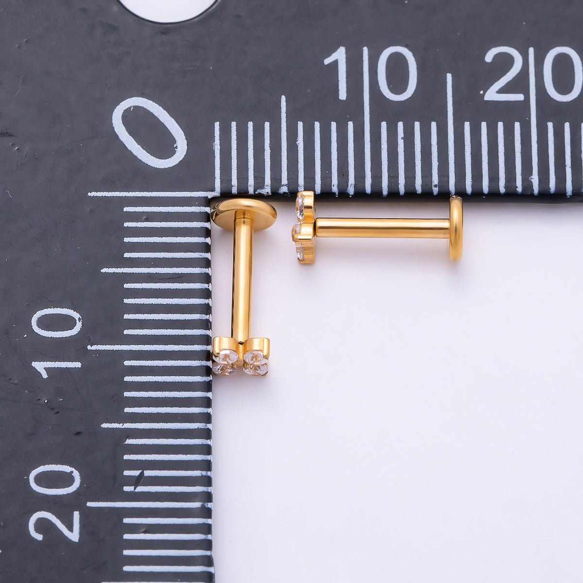 Titanium 3.3mm Clear CZ Flower Universal Cartilage Piercing Flat Back Stud | BJ-00207 by DLUXCA