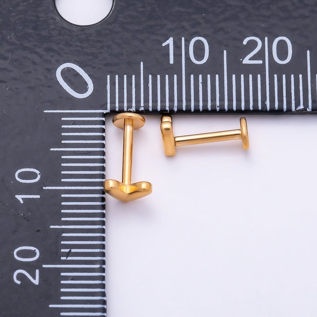 Titanium 4.5mm Minimalist Heart Universal Cartilage Piercing Flat Back Stud | BJ-00208 by DLUXCA