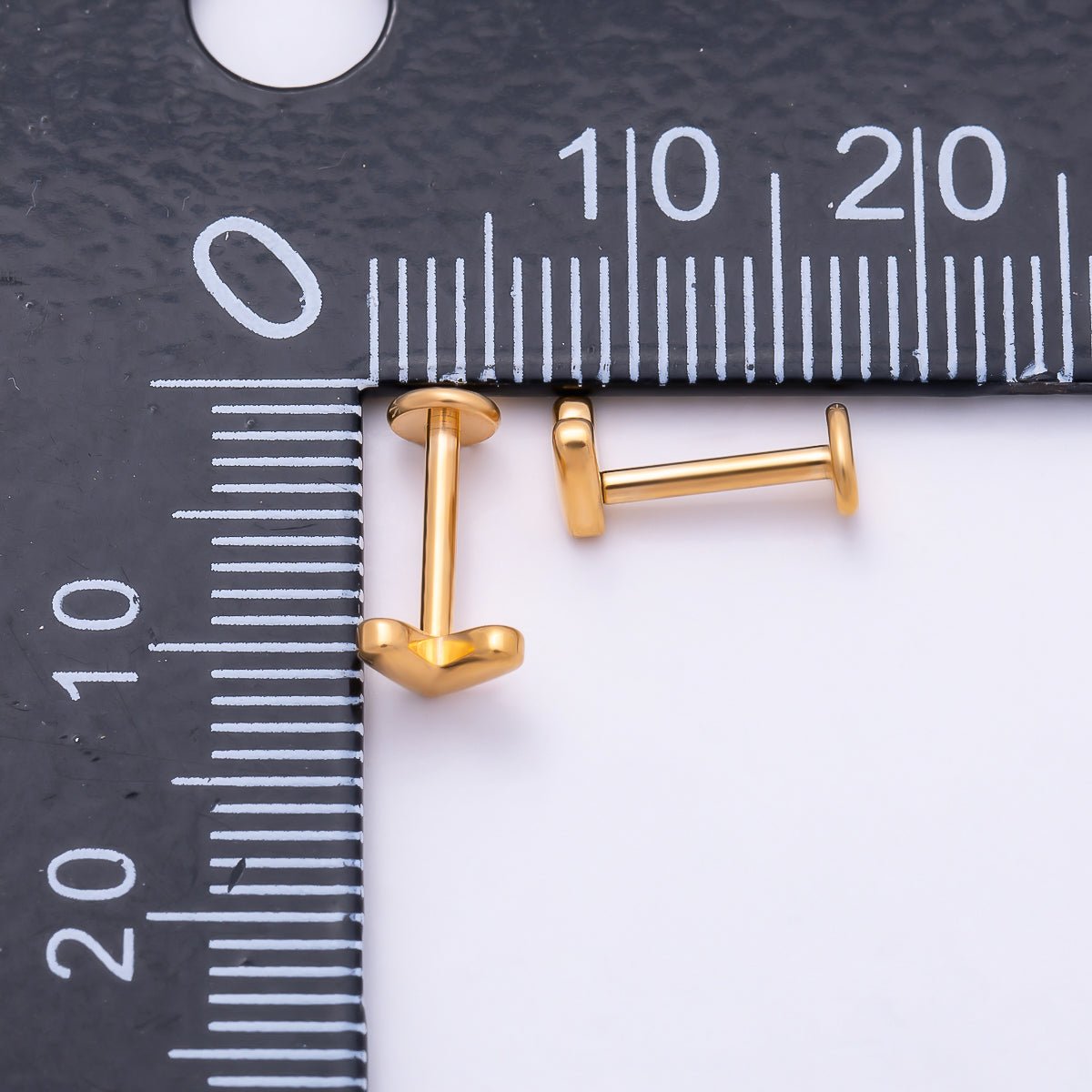 Titanium 4.5mm Minimalist Heart Universal Cartilage Piercing Flat Back Stud | BJ-00208 by DLUXCA
