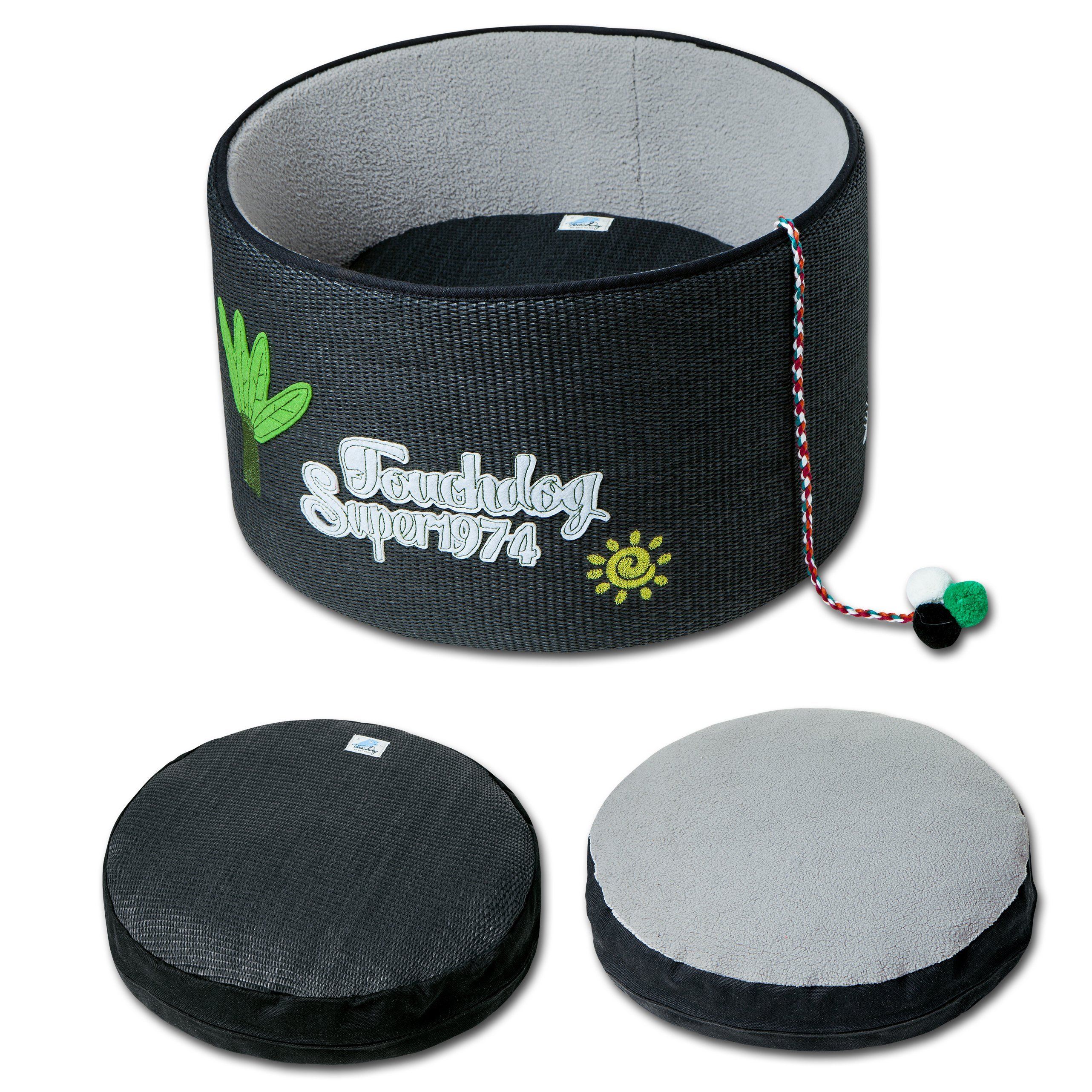 Touchcat 'Claw-ver Nest' Rounded Scratching Cat Bed w/ Teaser Toy by Pet Life