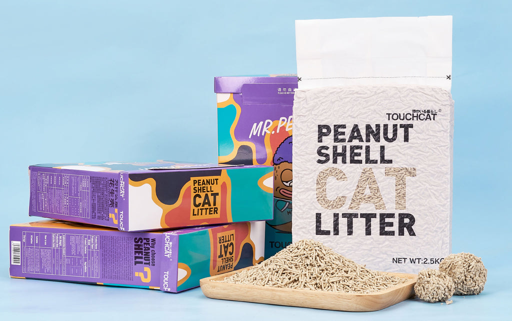 Touchcat ® High-Clumping Eco-Friendly Peanut Shell Kitty Cat Litter by Pet Life