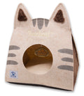 Touchcat ® 'Kitty Ears' Travel On-The-Go Folding Designer Fashion Pet Cat Bed House w/ Hanging Teaser Toy by Pet Life