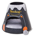 Touchcat ® 'Molten Lava' Triangular Frashion Designer Pet Kitty Cat Bed House Lounge Lounger w/ Hanging Teaser Toy by Pet Life