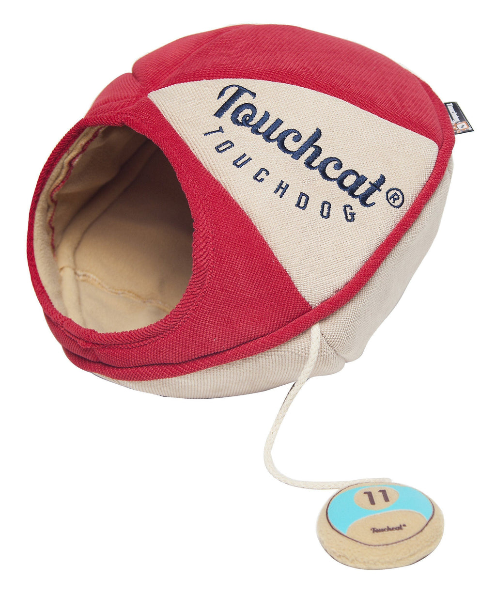 Touchcat ® 'Oval Saucer' Collapsible Walk-Through Kitty Pet Cat Bed House w/ Play Active Teaser Toy by Pet Life