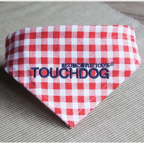 Touchdog Plaid Patterned Hook-and-Loop Fashion Dog Bandana by Pet Life