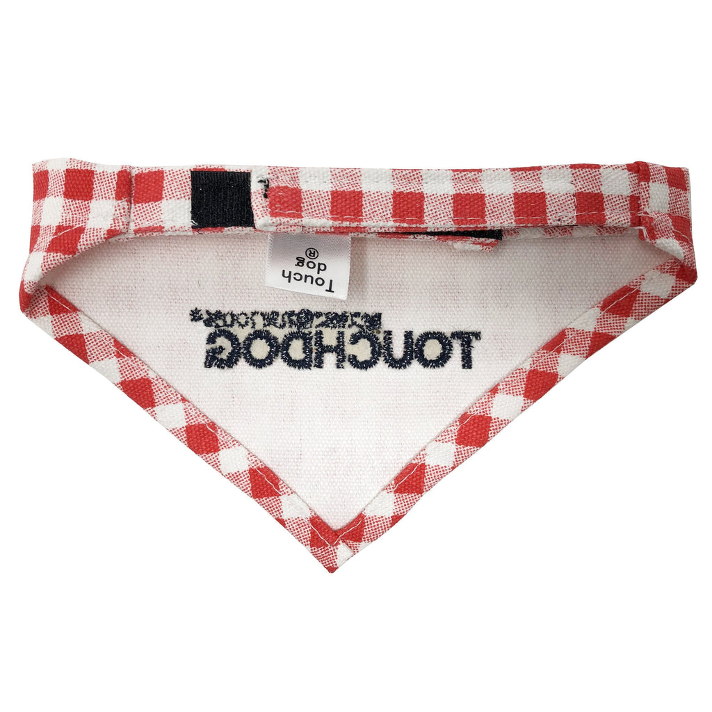 Touchdog Plaid Patterned Hook-and-Loop Fashion Dog Bandana by Pet Life