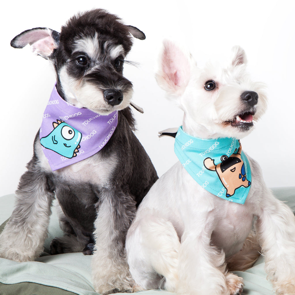 Touchdog Plaid Patterned Hook-and-Loop Fashion Dog Bandana by Pet Life