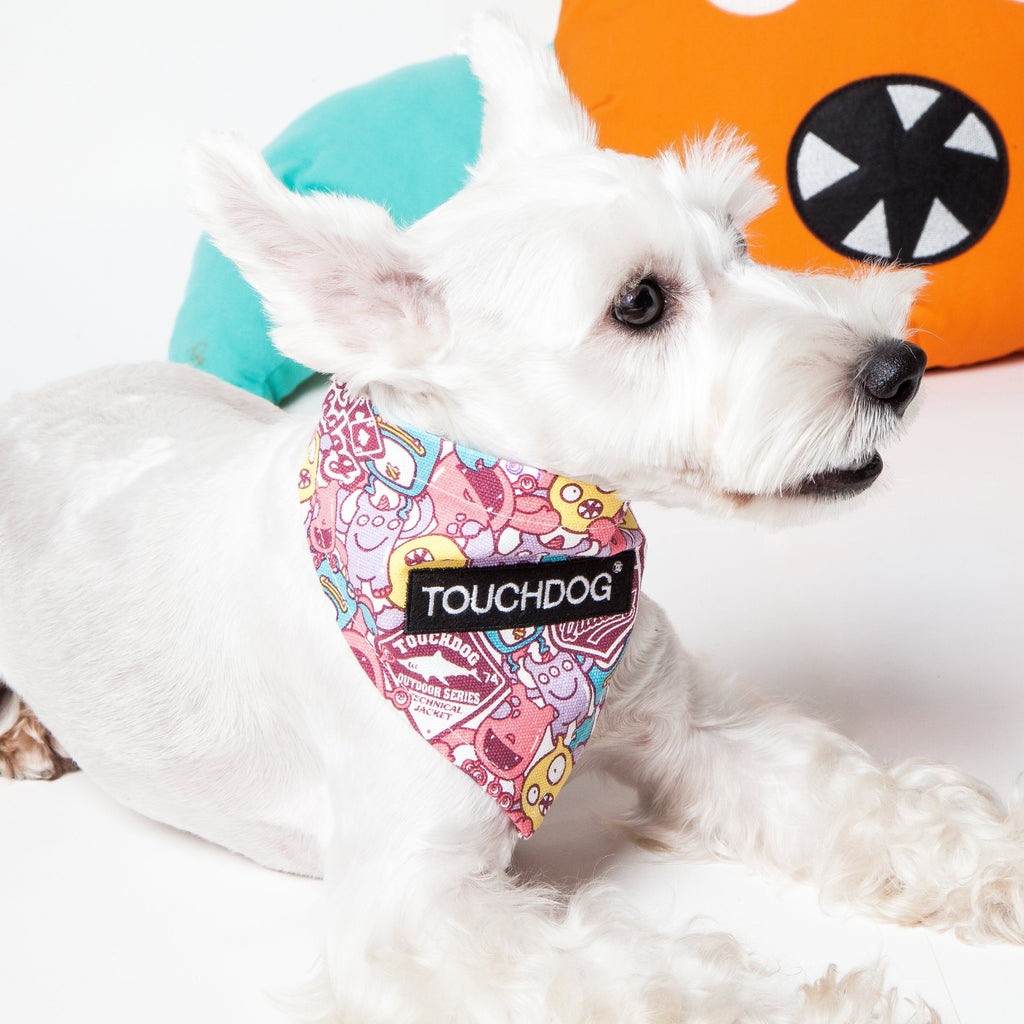 Touchdog Polka-dot Patterned Hook-and-Loop Fashion Dog Bandana by Pet Life