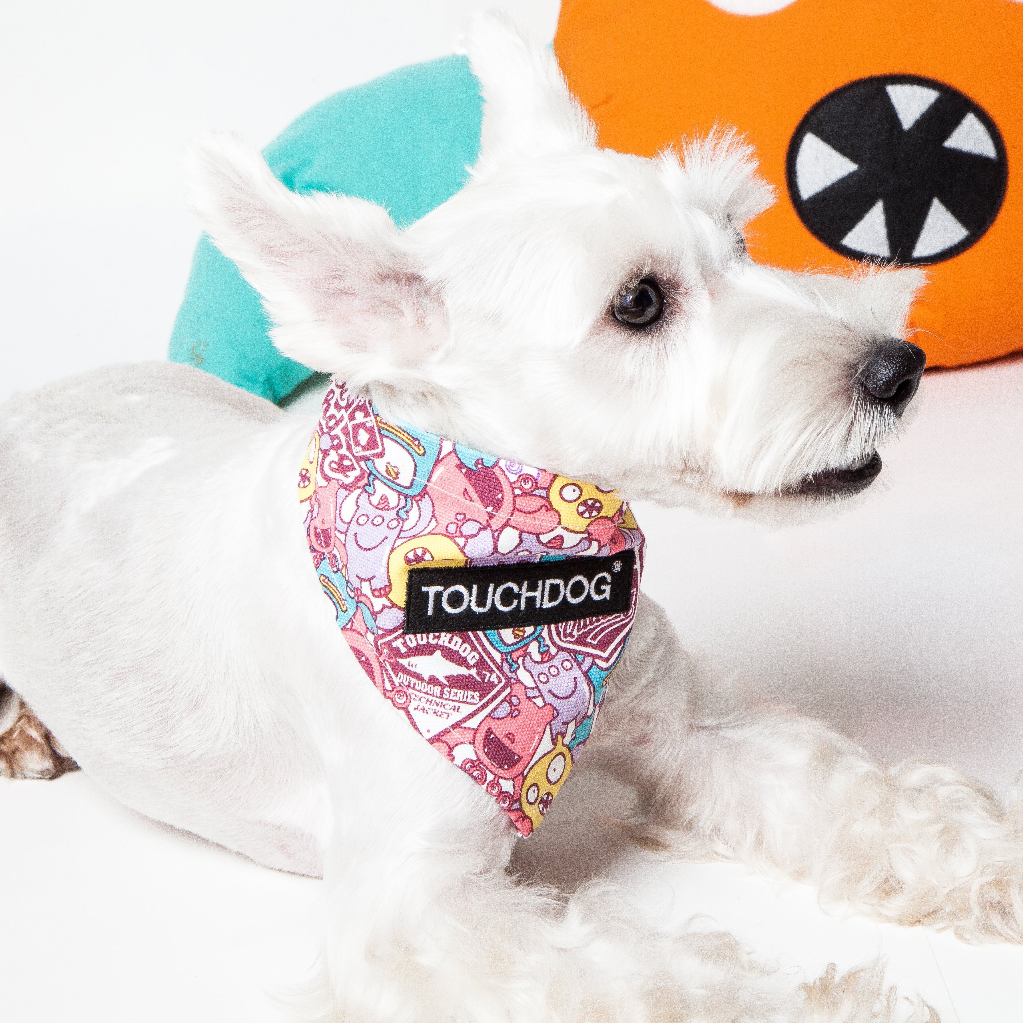 Touchdog Polka-dot Patterned Hook-and-Loop Fashion Dog Bandana by Pet Life