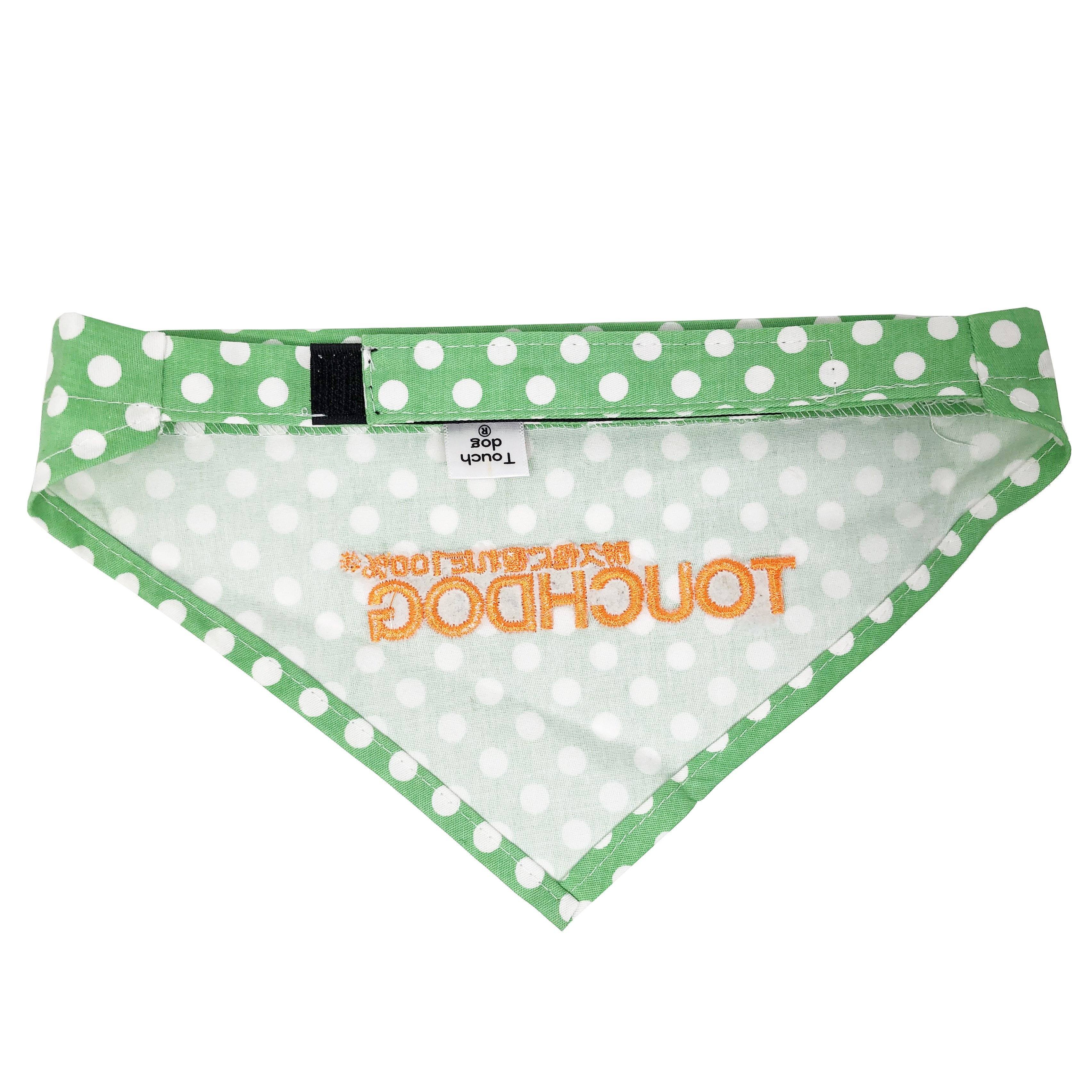Touchdog Polka-dot Patterned Hook-and-Loop Fashion Dog Bandana by Pet Life
